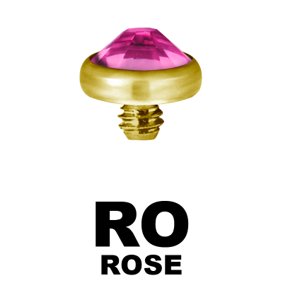 Gold PVD Titanium Jewelled Discs (for 1.6 Internally Threaded Jewellery) Sfere e Componenti