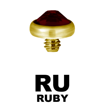 Gold PVD Titanium Jewelled Discs (for 1.6 Internally Threaded Jewellery) Sfere e Componenti