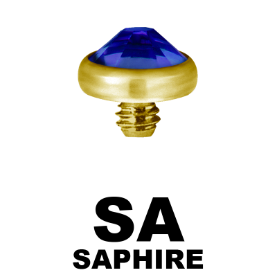 Gold PVD Titanium Jewelled Discs (for 1.6 Internally Threaded Jewellery) Sfere e Componenti
