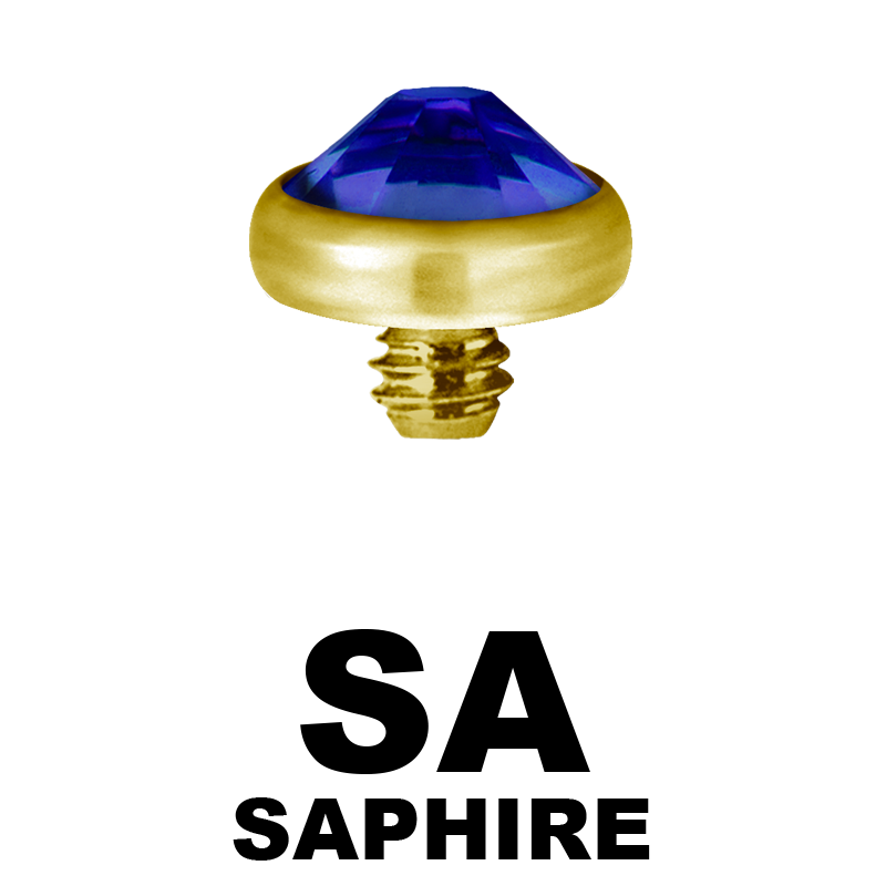 Gold PVD Titanium Jewelled Discs (for 1.6 Internally Threaded Jewellery) Sfere e Componenti