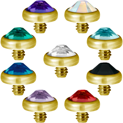 Gold PVD Titanium Jewelled Discs (for 1.6 Internally Threaded Jewellery) Sfere e Componenti