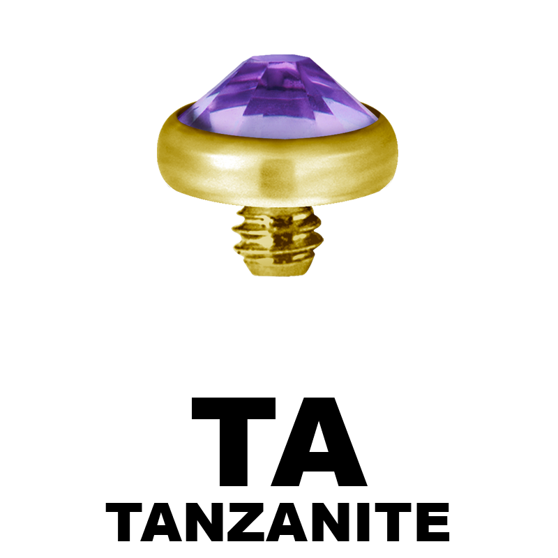 Gold PVD Titanium Jewelled Discs (for 1.6 Internally Threaded Jewellery) Sfere e Componenti