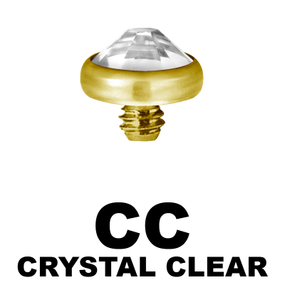Gold PVD Titanium Jewelled Discs (for 1.6 Internally Threaded Jewellery) Sfere e Componenti