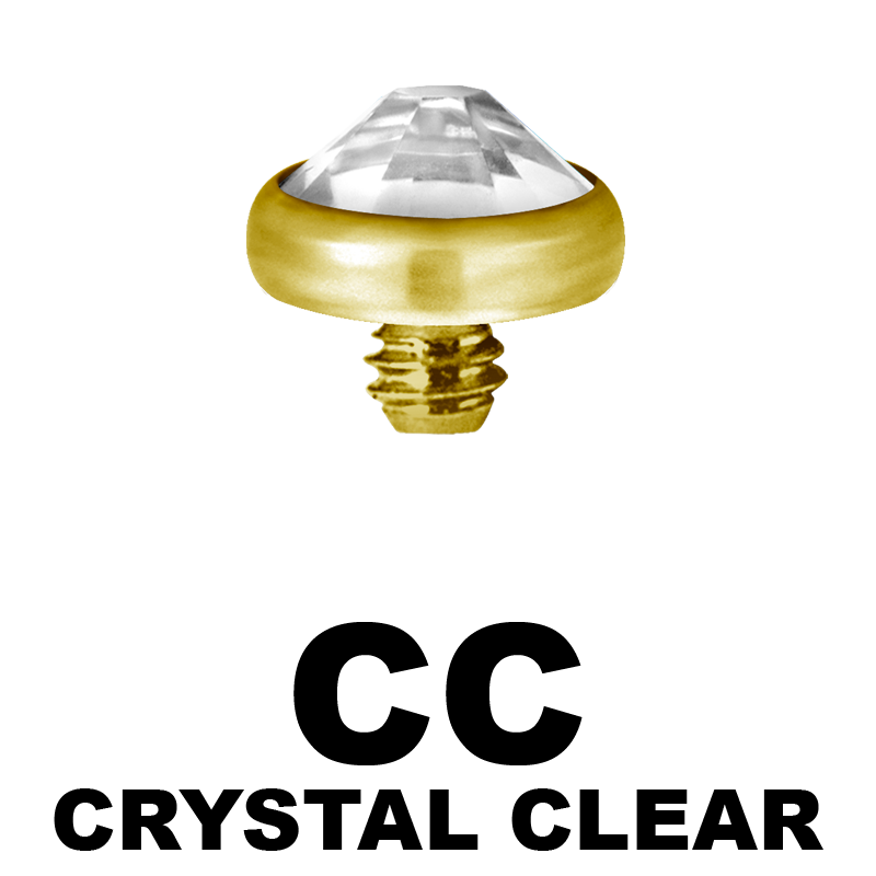 Gold PVD Titanium Jewelled Discs (for 1.6 Internally Threaded Jewellery) Sfere e Componenti