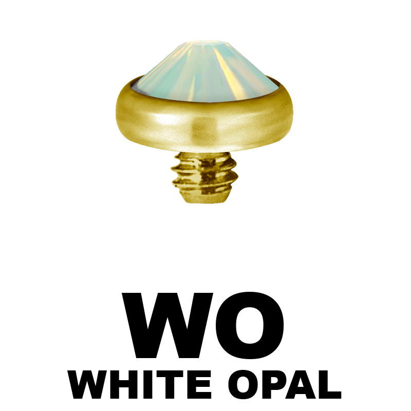 Gold PVD Titanium Jewelled Discs (for 1.6 Internally Threaded Jewellery) Sfere e Componenti