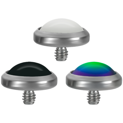 Titanium Disc with Swarovski Synthetic Pearl (for 1.6mm Internally Threaded Jewelry) Sfere e Componenti