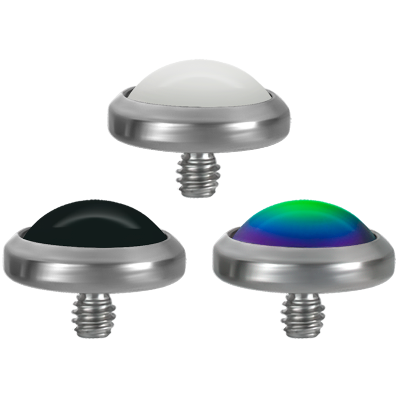 Titanium Disc with Swarovski Synthetic Pearl (for 1.6mm Internally Threaded Jewelry) Sfere e Componenti