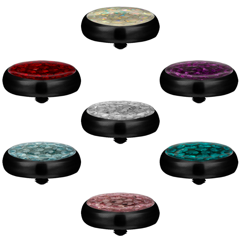 Blackline Crystal Disc (for 1.6 Internally Threaded Jewellery)