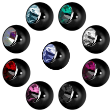 Mysterium Black Steel Jewelled Balls with Swarovski Crystal