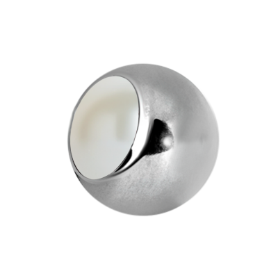 Surgical Steel Ball with Swarovski Pearl Sfere e Componenti