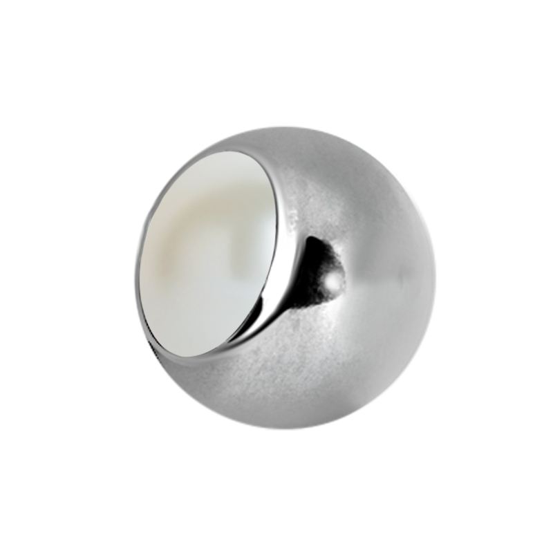Surgical Steel Ball with Swarovski Pearl Sfere e Componenti
