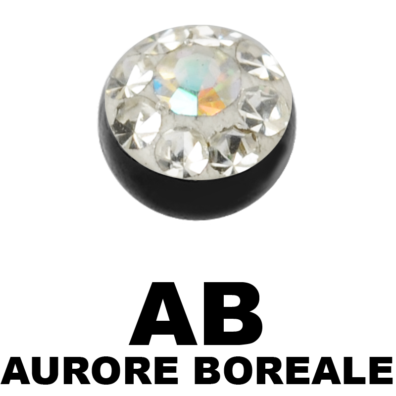 Black Steel PVD Crystaline Jewelled Ball Sfere e Componenti