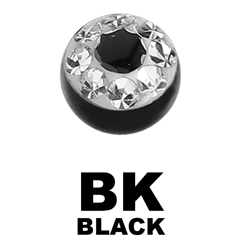 Black Steel PVD Crystaline Jewelled Ball Sfere e Componenti