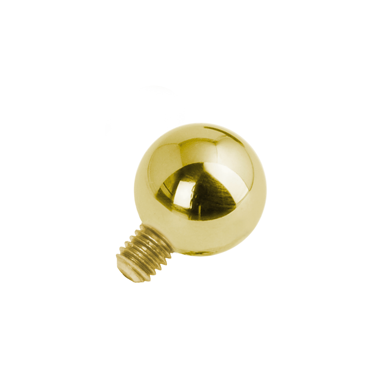 18K Gold Internal Attachment 2.5mm Ball (For 1.6 Internally Threaded Jewellry) Sfere e Componenti
