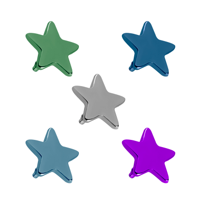 Titanium Flat Star (for 1.6 Internally Threaded Jewelry) Sfere e Componenti