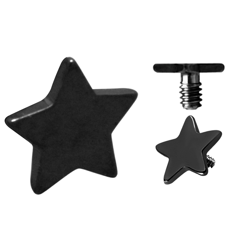 Titanium Flat Star (for 1.6 Internally Threaded Jewelry) Sfere e Componenti