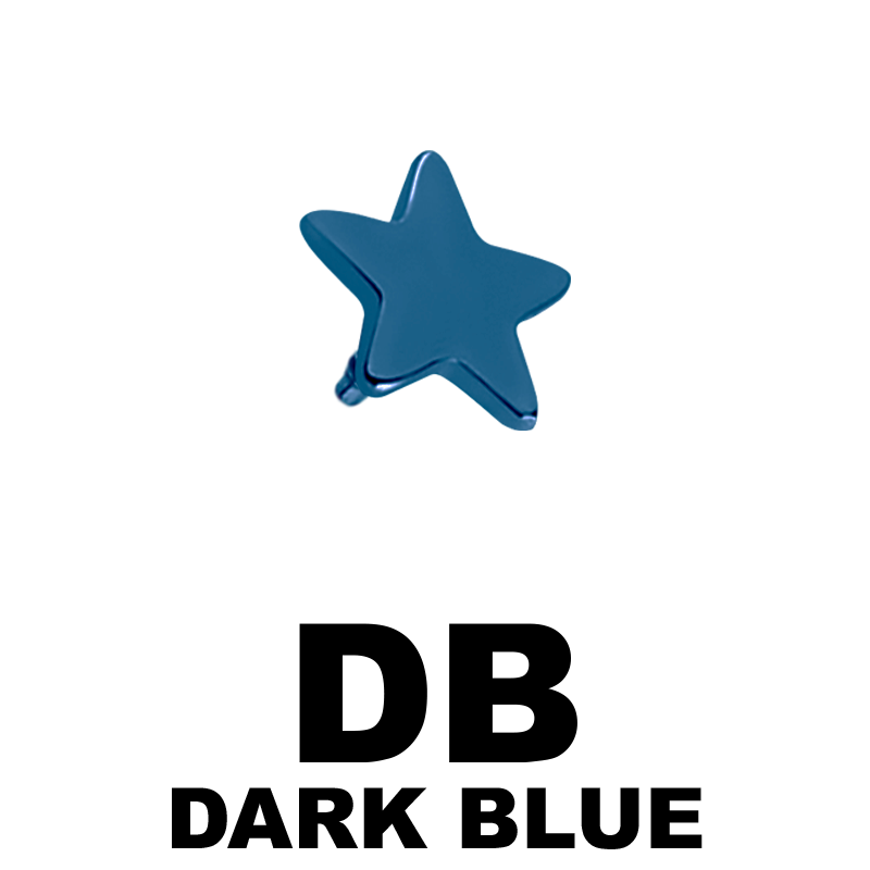 Titanium Flat Star (for 1.6 Internally Threaded Jewelry) Sfere e Componenti