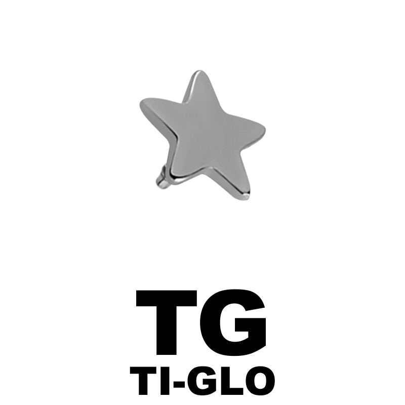 Titanium Flat Star (for 1.6 Internally Threaded Jewelry) Sfere e Componenti