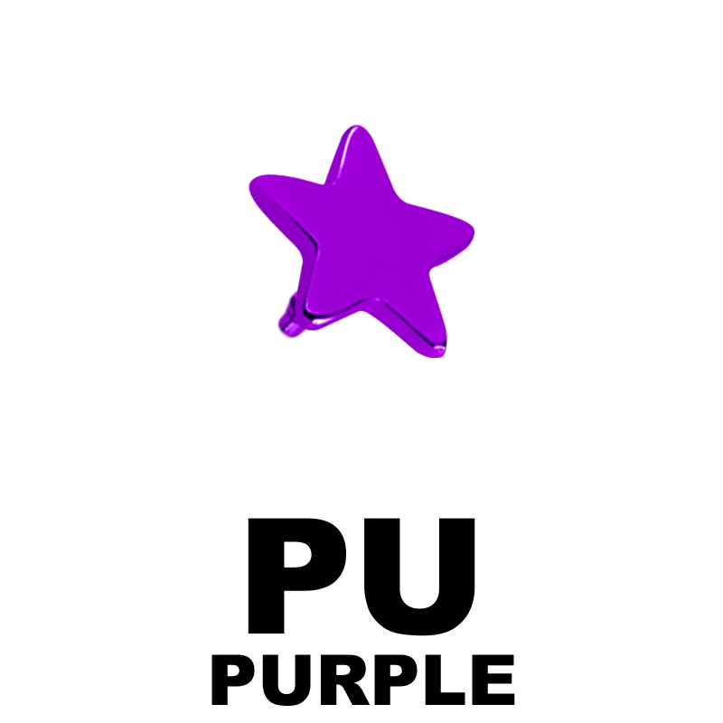 Titanium Flat Star (for 1.6 Internally Threaded Jewelry) Sfere e Componenti