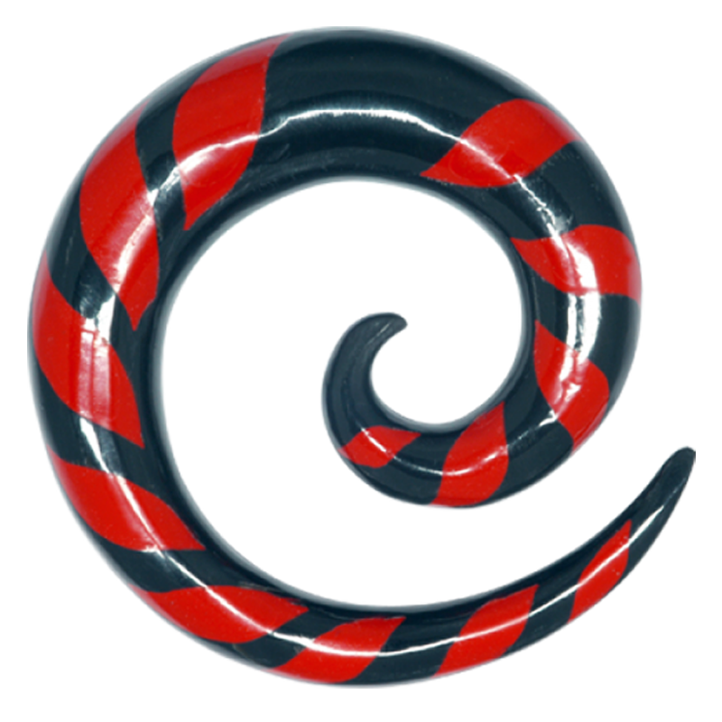 Red Zebra Flame Buffalo Spiral Orecchio