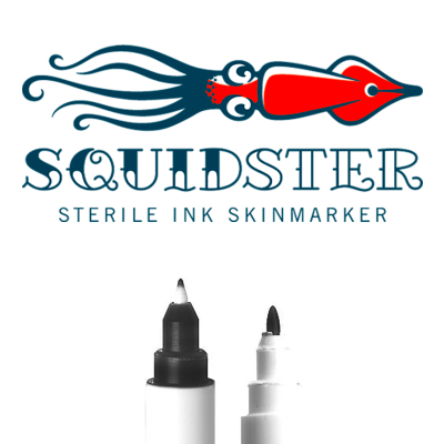 Squidster Piercing Disposable Sterile Skin Markers 2in1 Black Pinze, strumenti e aghi